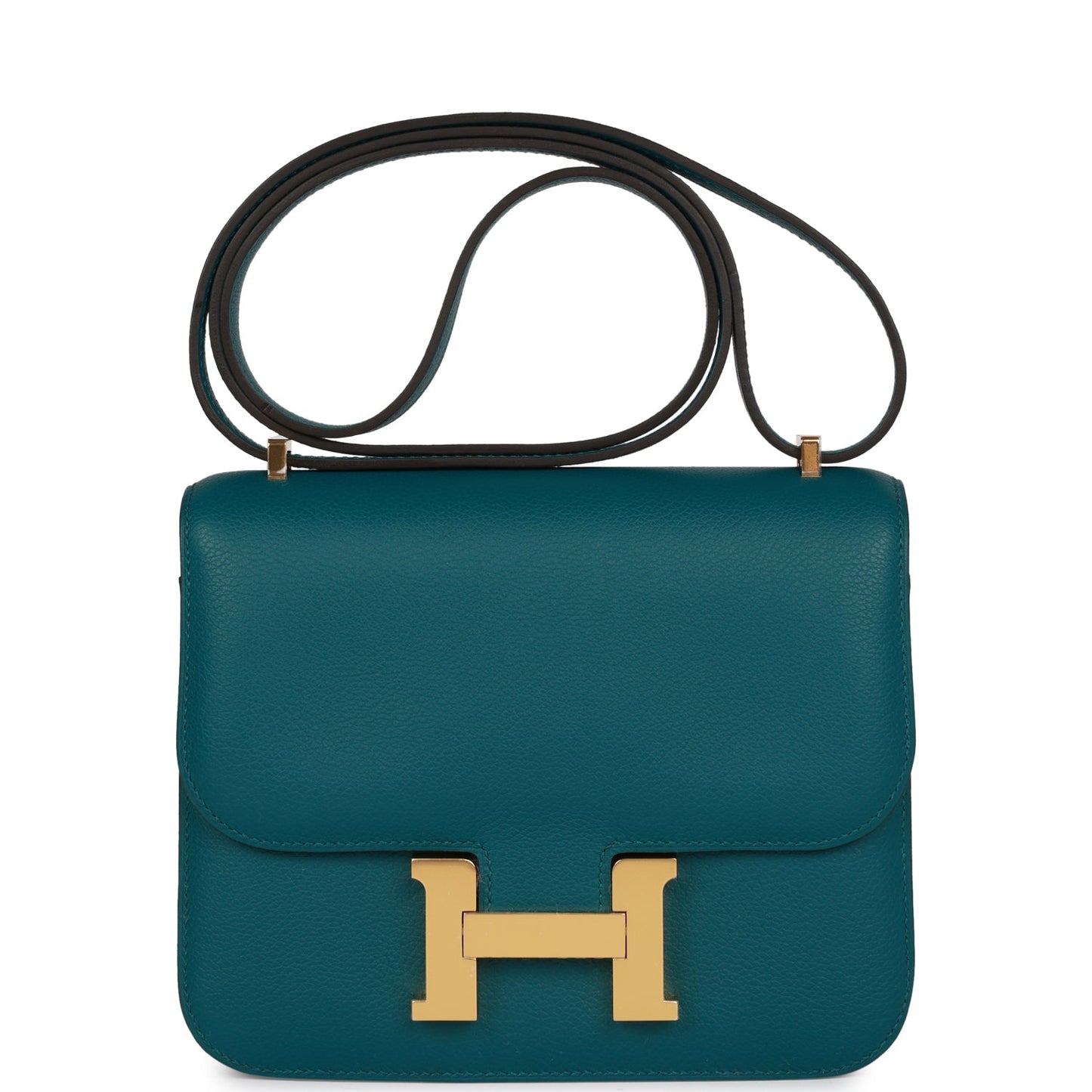 Luxury Hermes Constance 18 Vert Bosphore Evercolor Gold Hardware