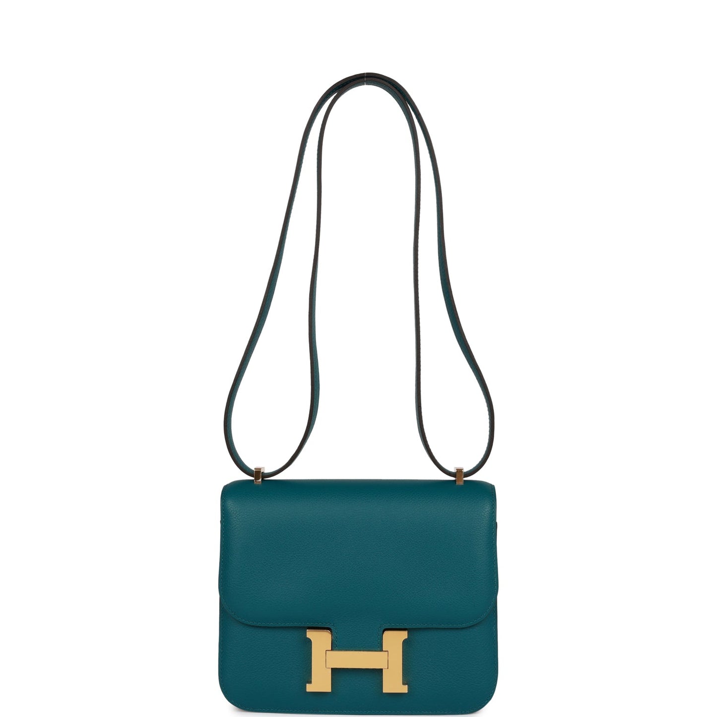 Luxury Hermes Constance 18 Vert Bosphore Evercolor Gold Hardware