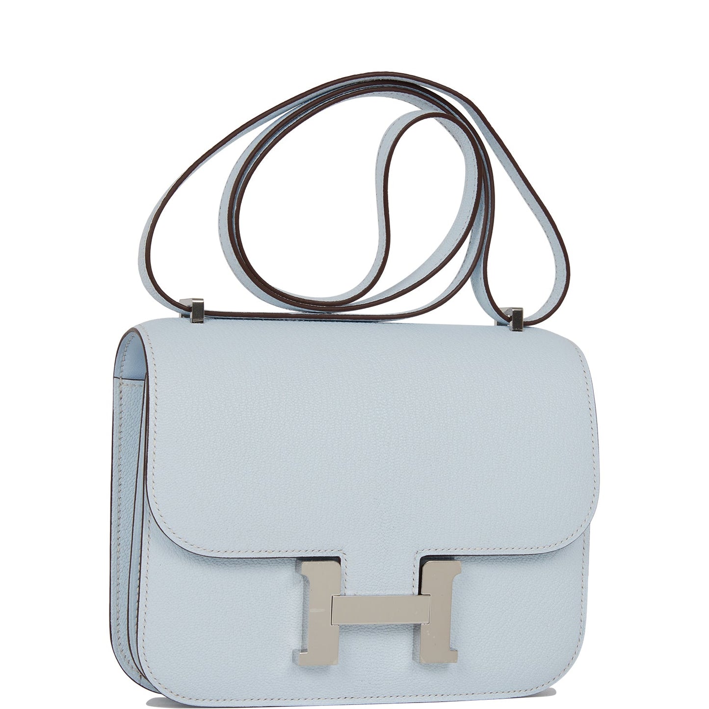 Luxury Hermes Constance 18 Bleu Brume Chevre Palladium Hardware
