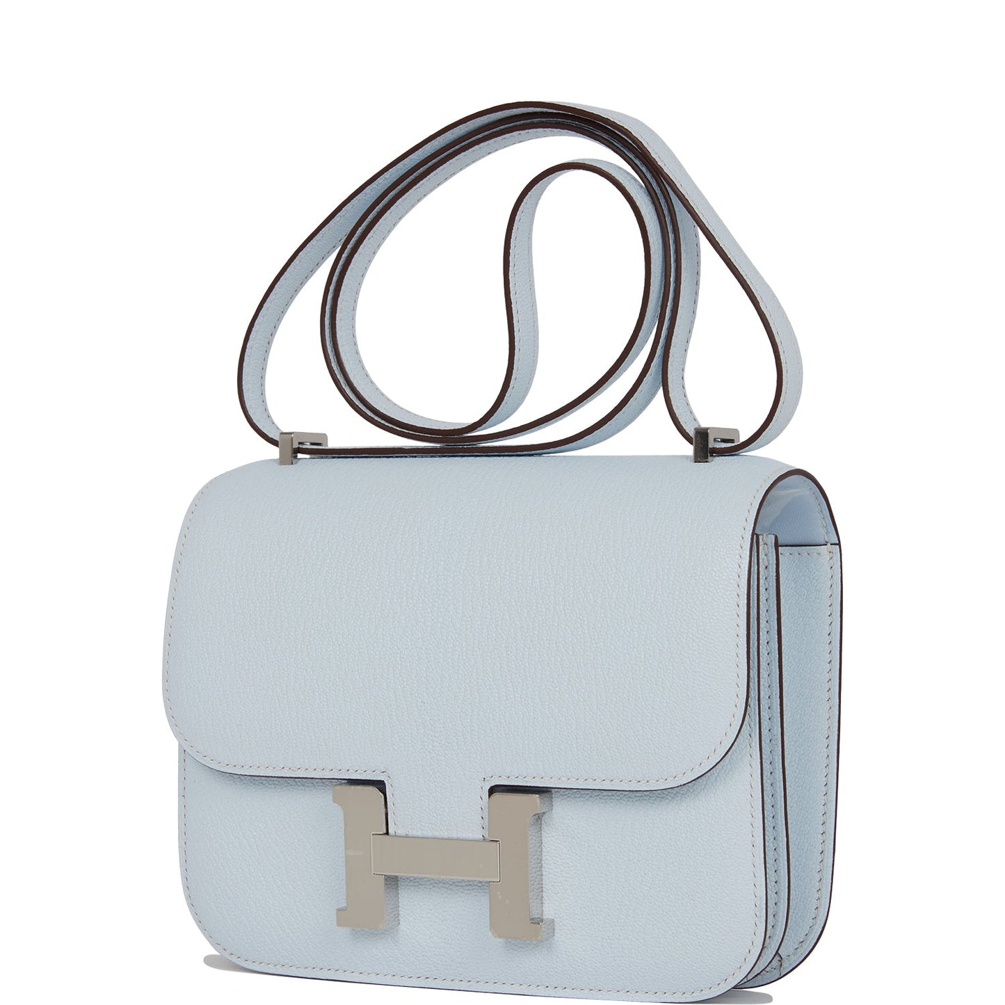 Luxury Hermes Constance 18 Bleu Brume Chevre Palladium Hardware