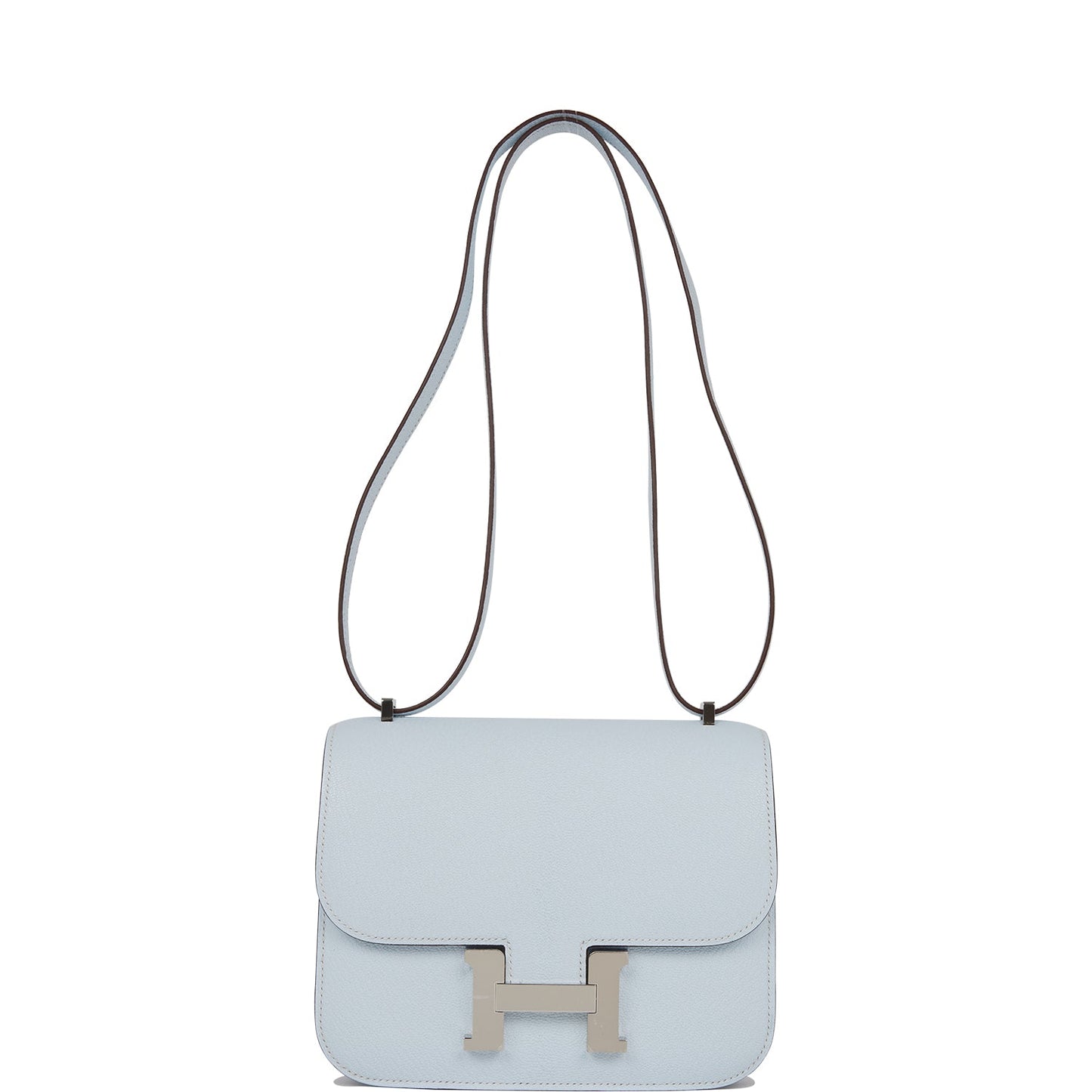 Luxury Hermes Constance 18 Bleu Brume Chevre Palladium Hardware