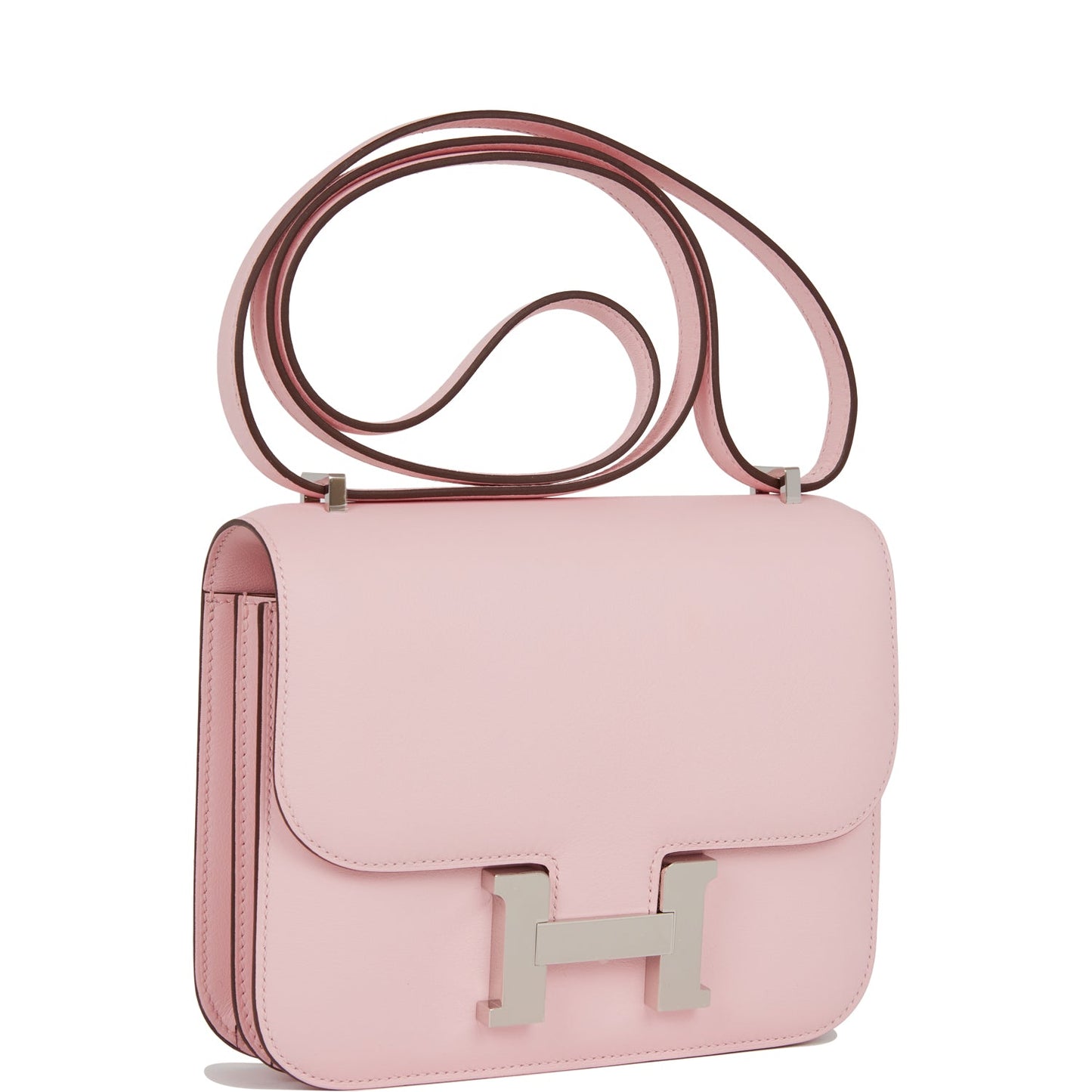 Luxury Hermes Constance 18 Rose Sakura Swift Palladium Hardware