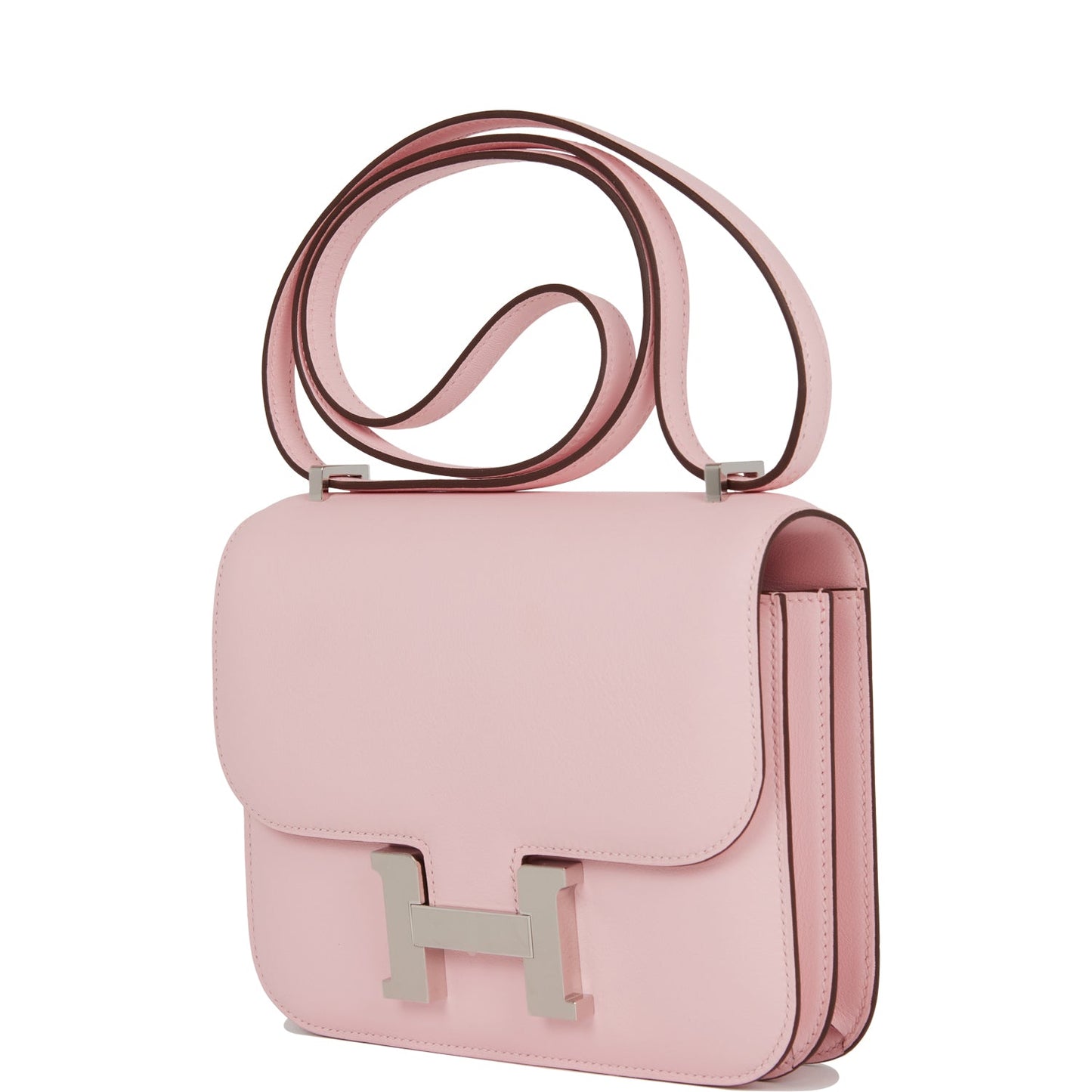Luxury Hermes Constance 18 Rose Sakura Swift Palladium Hardware