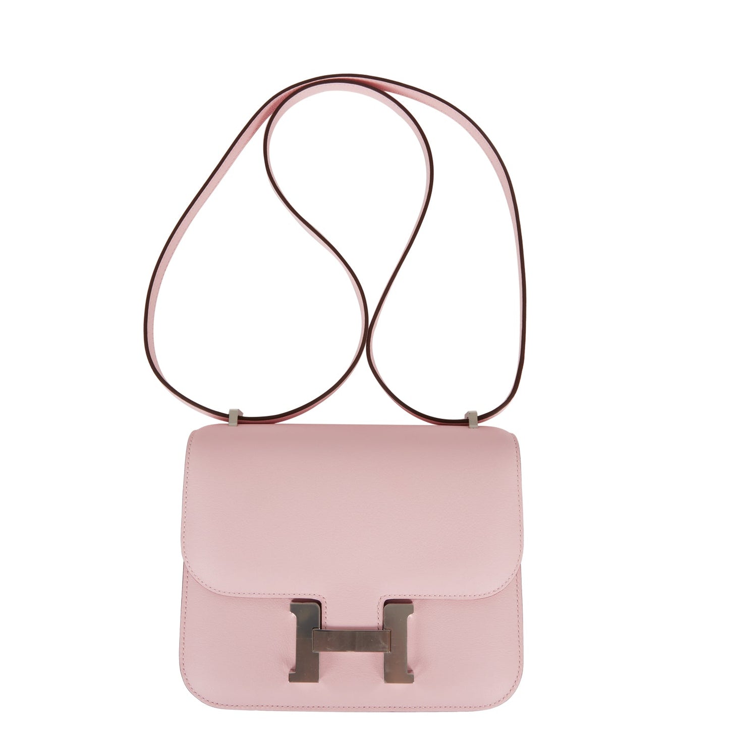 Luxury Hermes Constance 18 Rose Sakura Swift Palladium Hardware