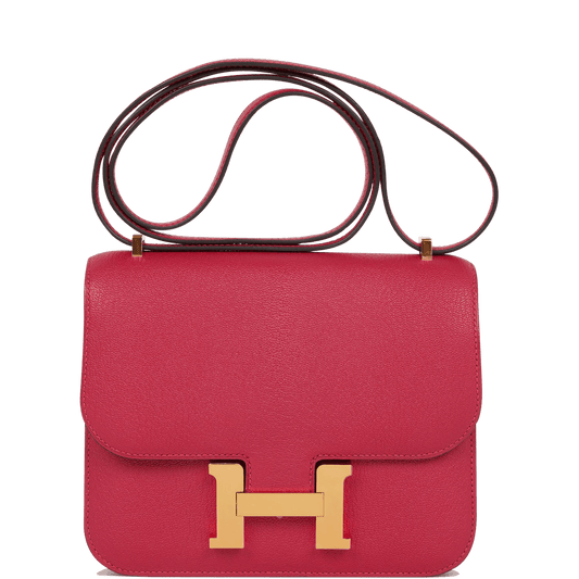 Hermes Constance 18 Framboise Chevre Gold Hardware