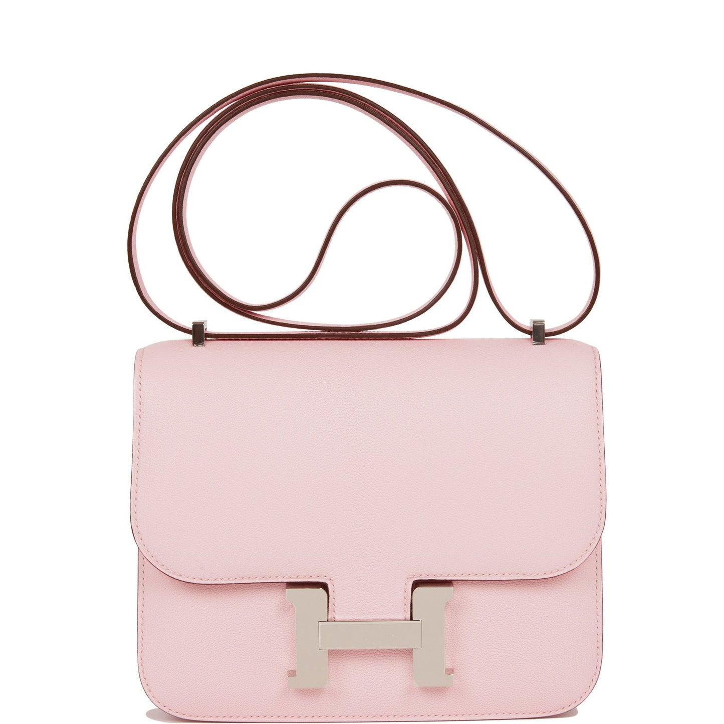 Luxury Hermes Constance 18 Rose Sakura Chevre Palladium Hardware