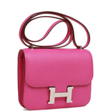 Luxury Hermes Constance 18 Magnolia Evercolor Palladium Hardware