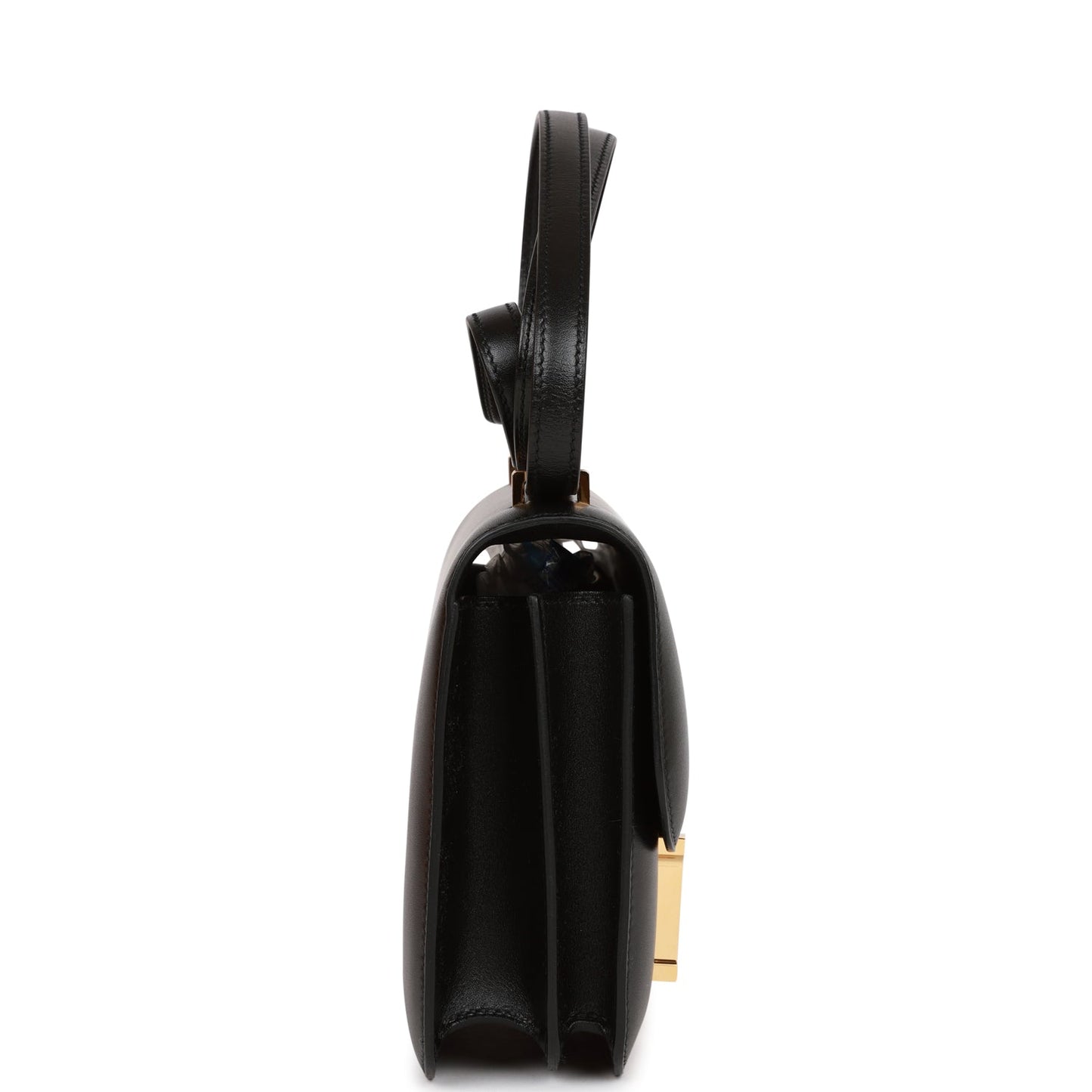 Luxury Hermes Constance 18 Black Tadelakt and Lizard Gold Hardware