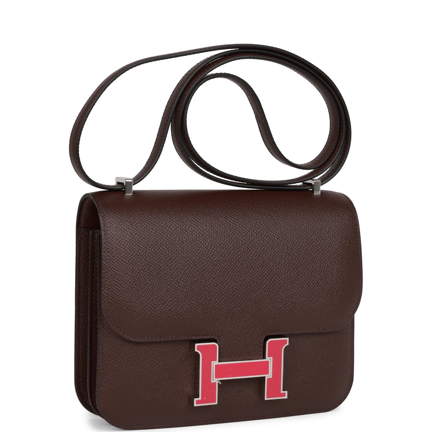 Luxury Hermes Constance 18 Rouge Sellier Epsom Palladium Hardware