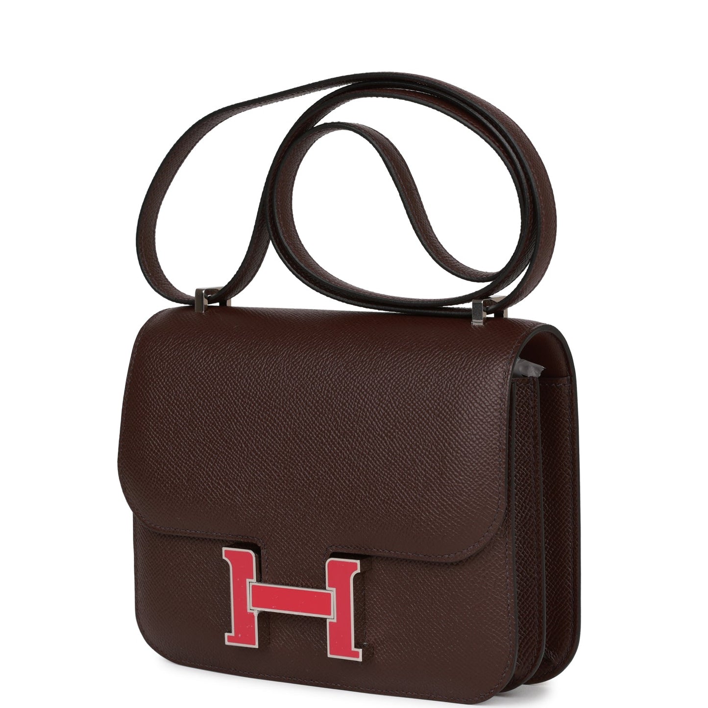 Luxury Hermes Constance 18 Rouge Sellier Epsom Palladium Hardware