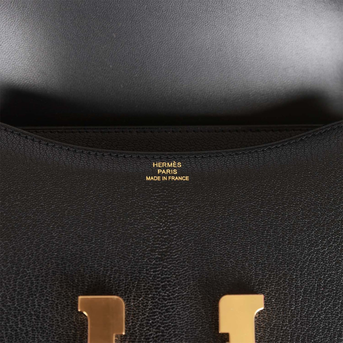 Luxury Hermes Constance 1-18 Black Chevre Gold Hardware