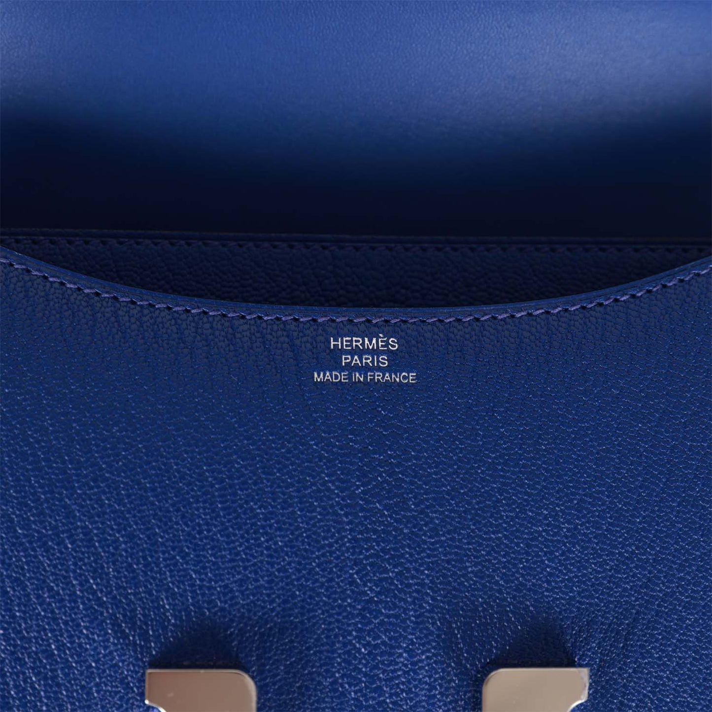 Luxury Hermes Constance 18 Bleu Electric Chevre Palladium Hardware