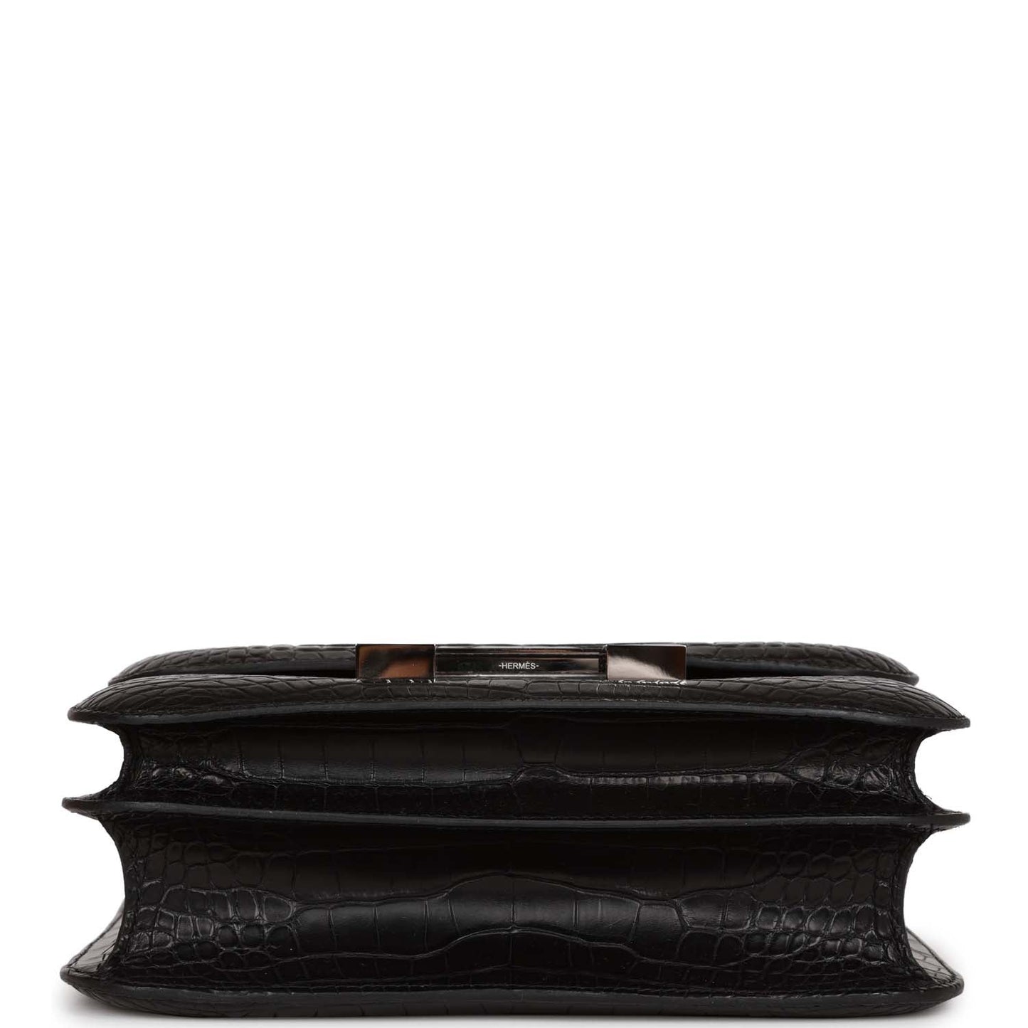 Luxury Hermes Constance 24 Black Matte Alligator and Ombre Lizard Marquette Palladium Hardware