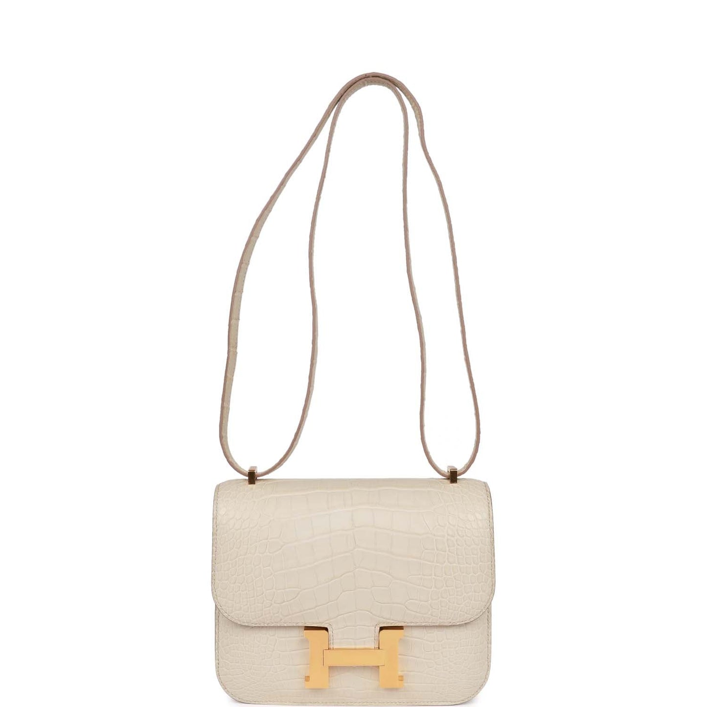 Luxury Hermes Constance 18 Beton Matte Alligator Mississippiensis Gold Hardware