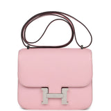 Pre-owned Hermes Constance 18 Rose Sakura Chevre Palladium Hardware