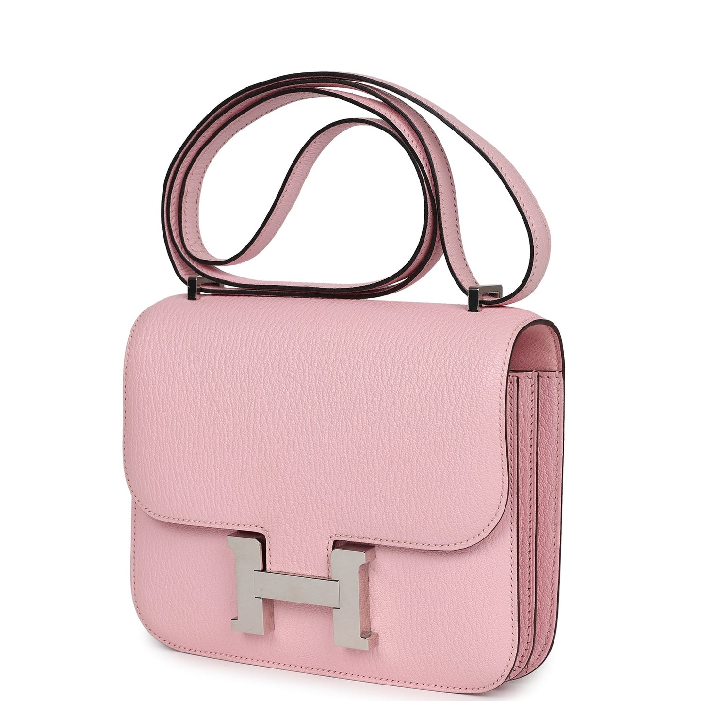 Pre-owned Hermes Constance 18 Rose Sakura Chevre Palladium Hardware