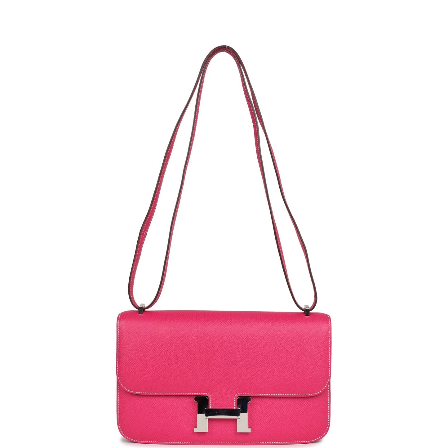Pre-owned Hermes Constance Elan Rose Tyrien Epsom Palladium Hardware