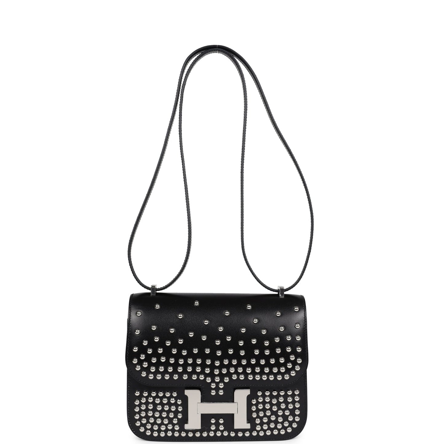 Hermes Constance 18 Clouté Black Box Palladium Hardware