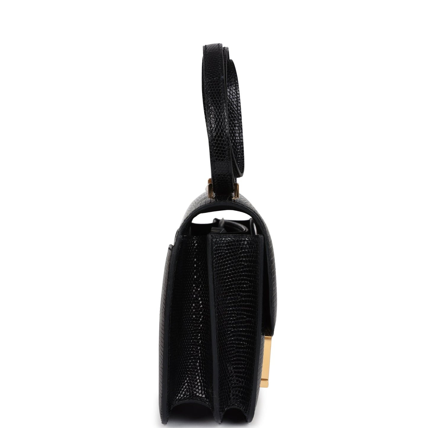 Hermes Constance 18 Black Varanus Niloticus Lizard Gold Hardware