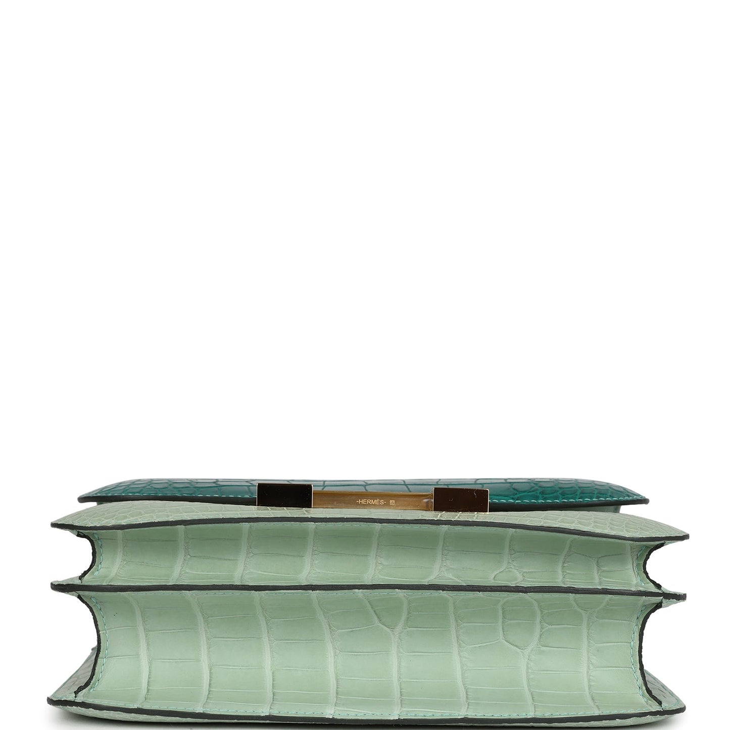 Hermes Constance 24 Bicolor Vert D'eau and Malachite Matte Alligator Gold Hardware