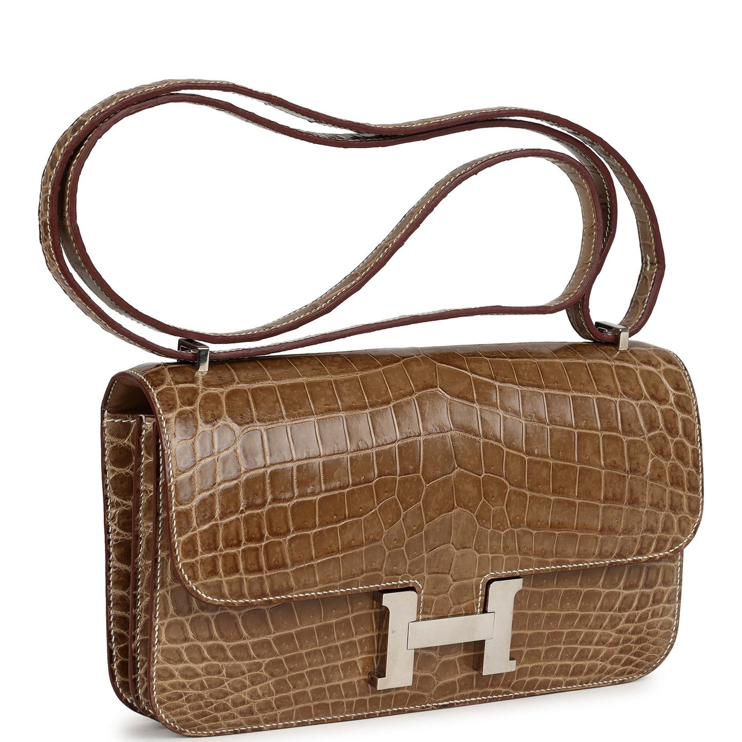 Hermes Constance Elan Ficelle Shiny Niloticus Crocodile Palladium Hardware