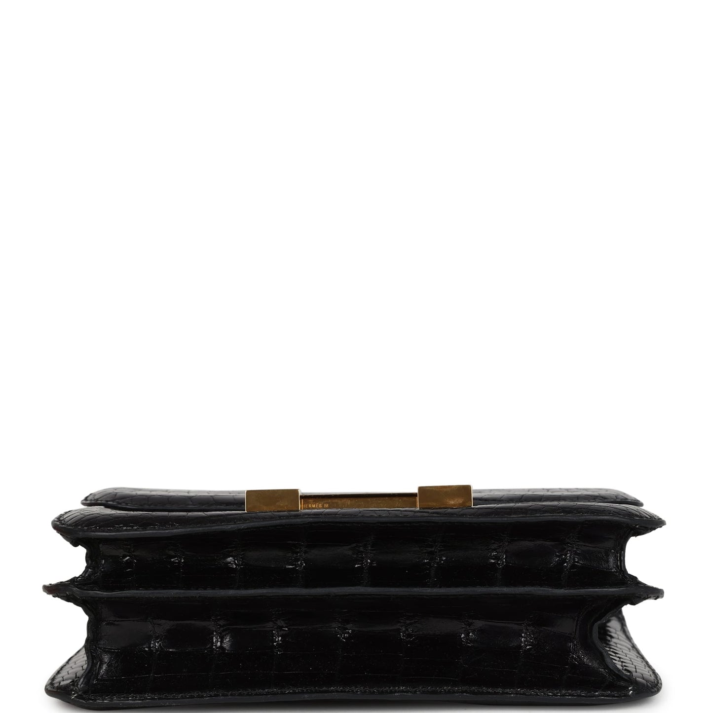 Hermes Constance 24 Black Shiny Niloticus Crocodile Gold Hardware