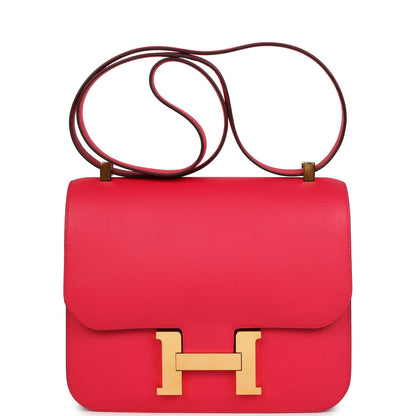 Hermes Constance 24 Rose Extreme Epsom Gold Hardware