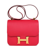 Hermes Constance 24 Rose Extreme Epsom Gold Hardware