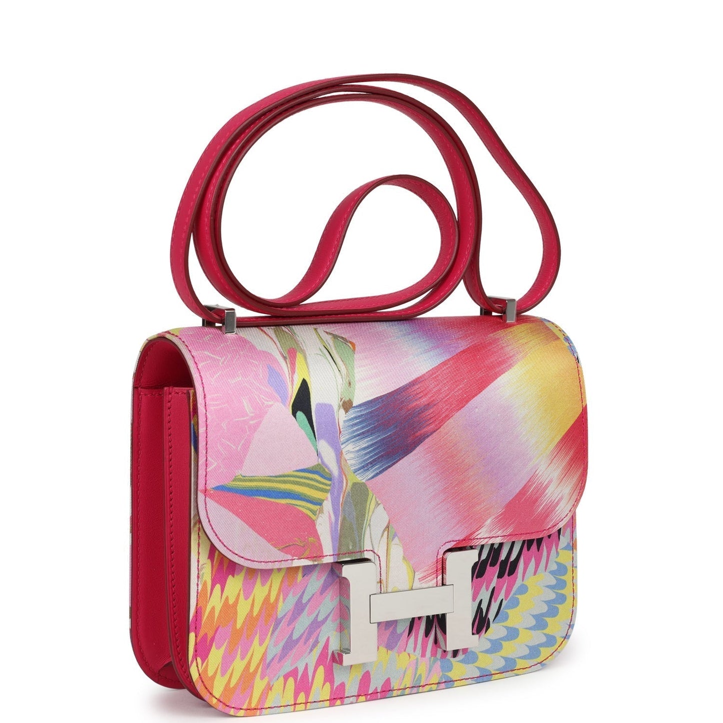 Hermes Constance 18 "Marble Silk" Rose Mexico Swift Palladium Hardware