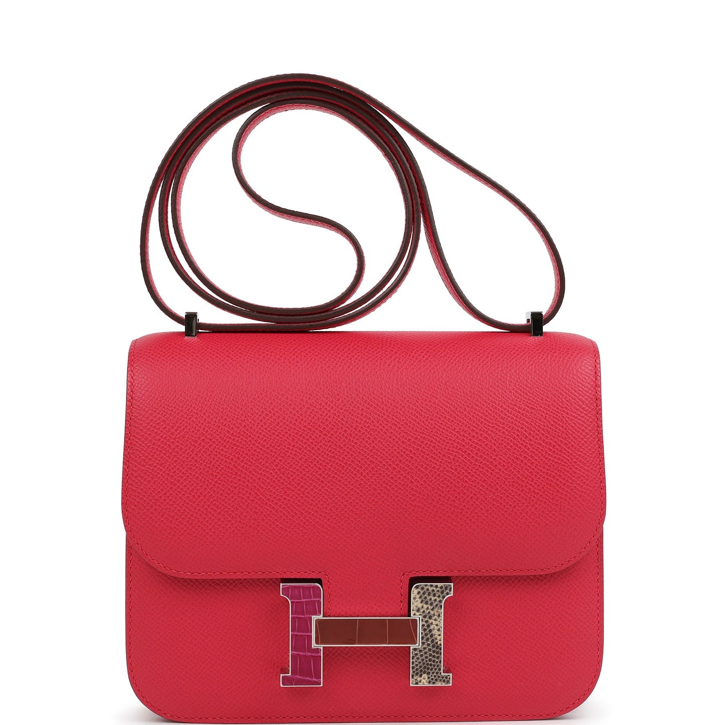 Hermes Constance 18 Rose Extreme Epsom Marquette Palladium Hardware