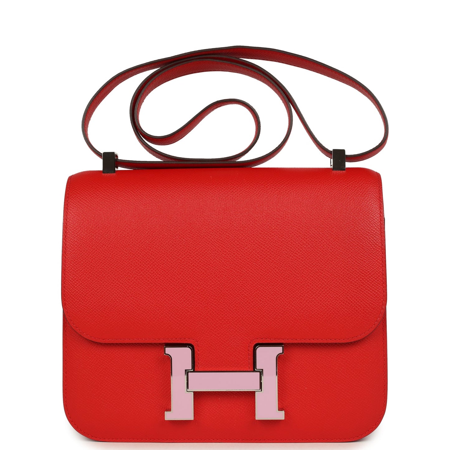 Hermes Constance 24 Rouge De Coeur Epsom Lacquered Palladium Hardware