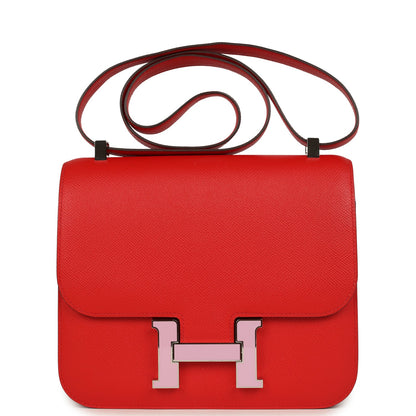 Hermes Constance 24 Rouge De Coeur Epsom Lacquered Palladium Hardware
