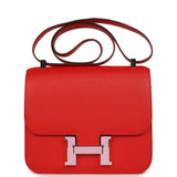 Hermes Constance 24 Rouge De Coeur Epsom Lacquered Palladium Hardware