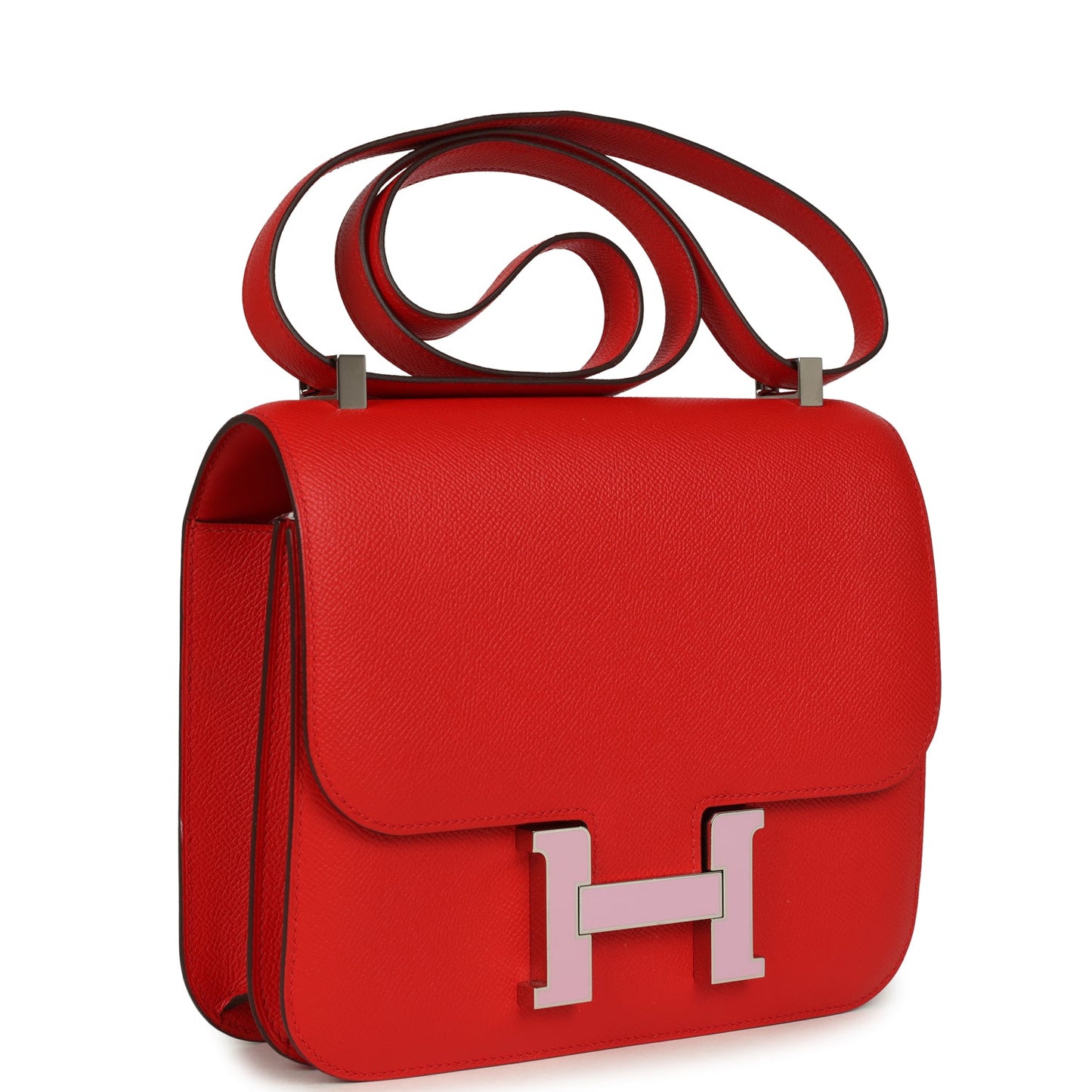 Hermes Constance 24 Rouge De Coeur Epsom Lacquered Palladium Hardware