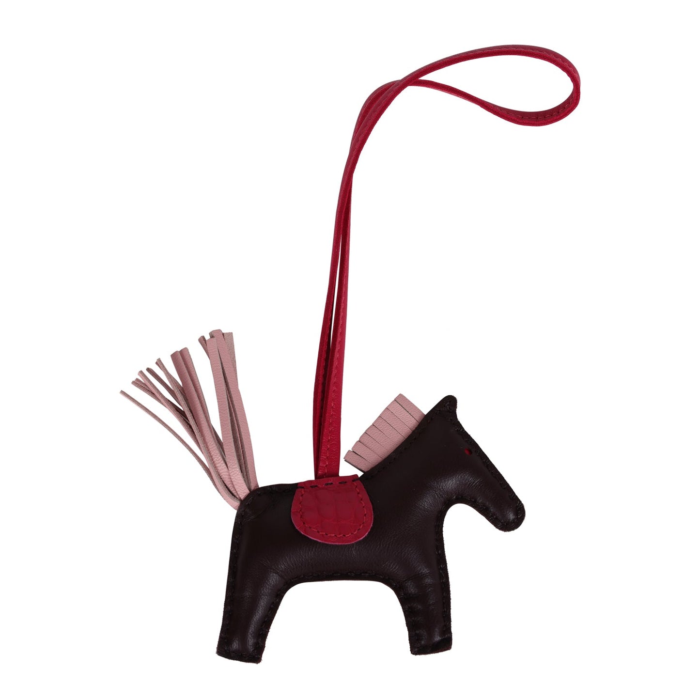 Hermes Rodeo Bag Charm PM Touch Rouge Sellier/Framboise/Rose Sakura Alligator Touch