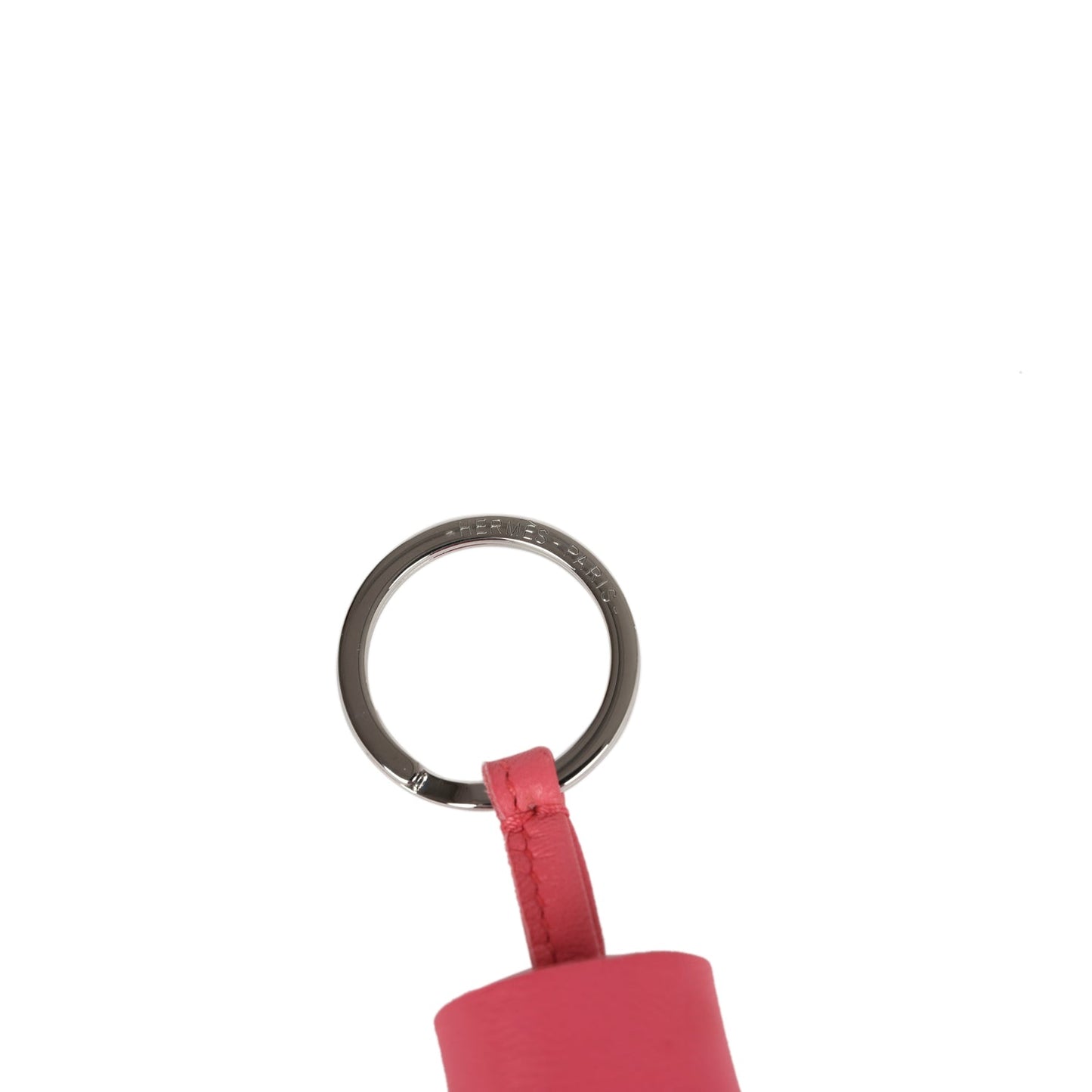 Hermes Carmen Keychain Rose Lipstick Milo Lambskin Palladium Hardware