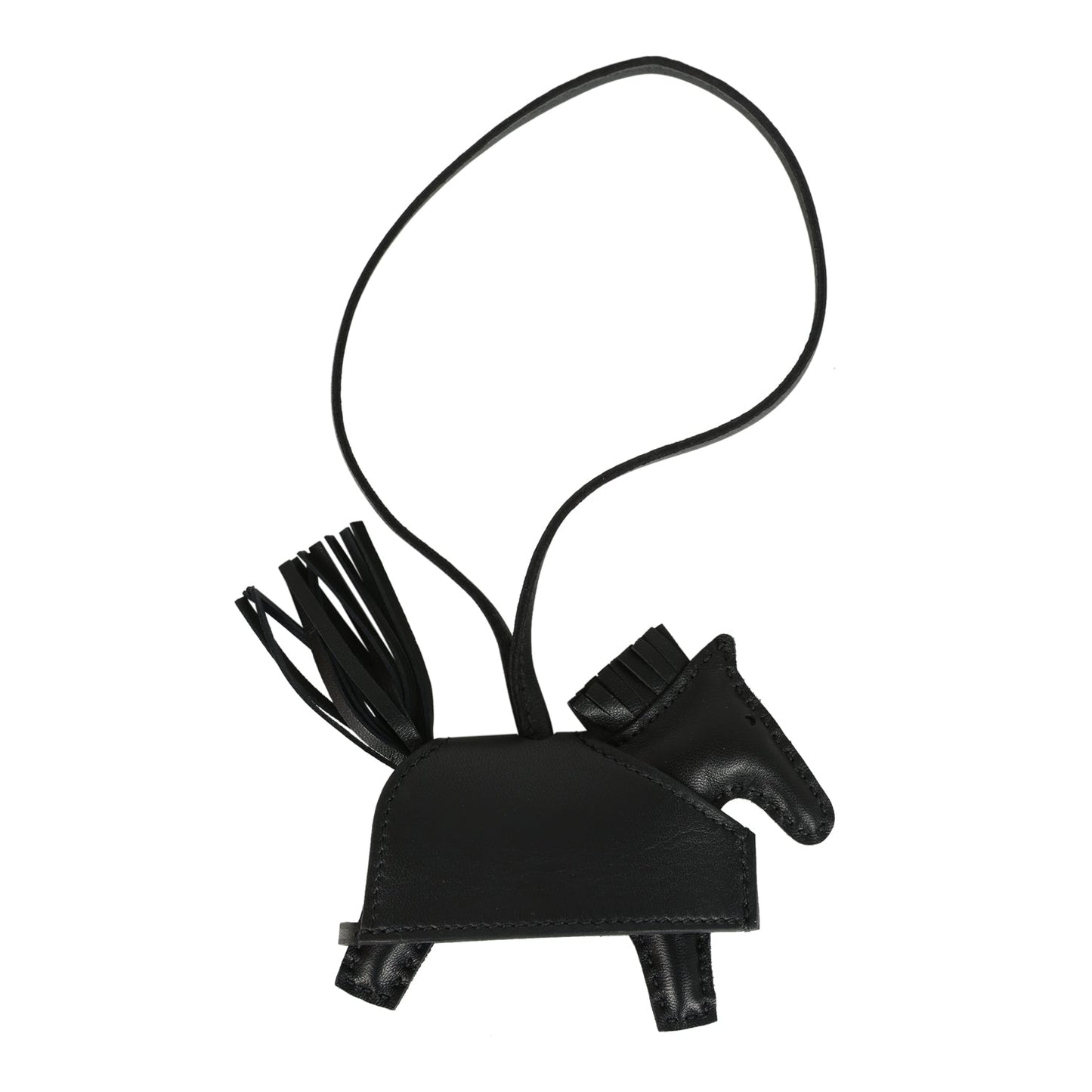 Hermes Rodeo Rock Bag Charm PM Black Milo Lambskin Palladium Hardware