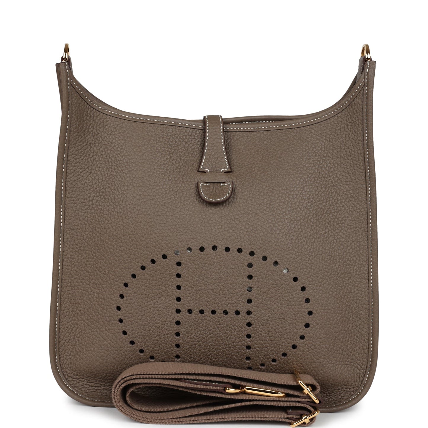 Hermes Evelyne III PM Etoupe Clemence Gold Hardware