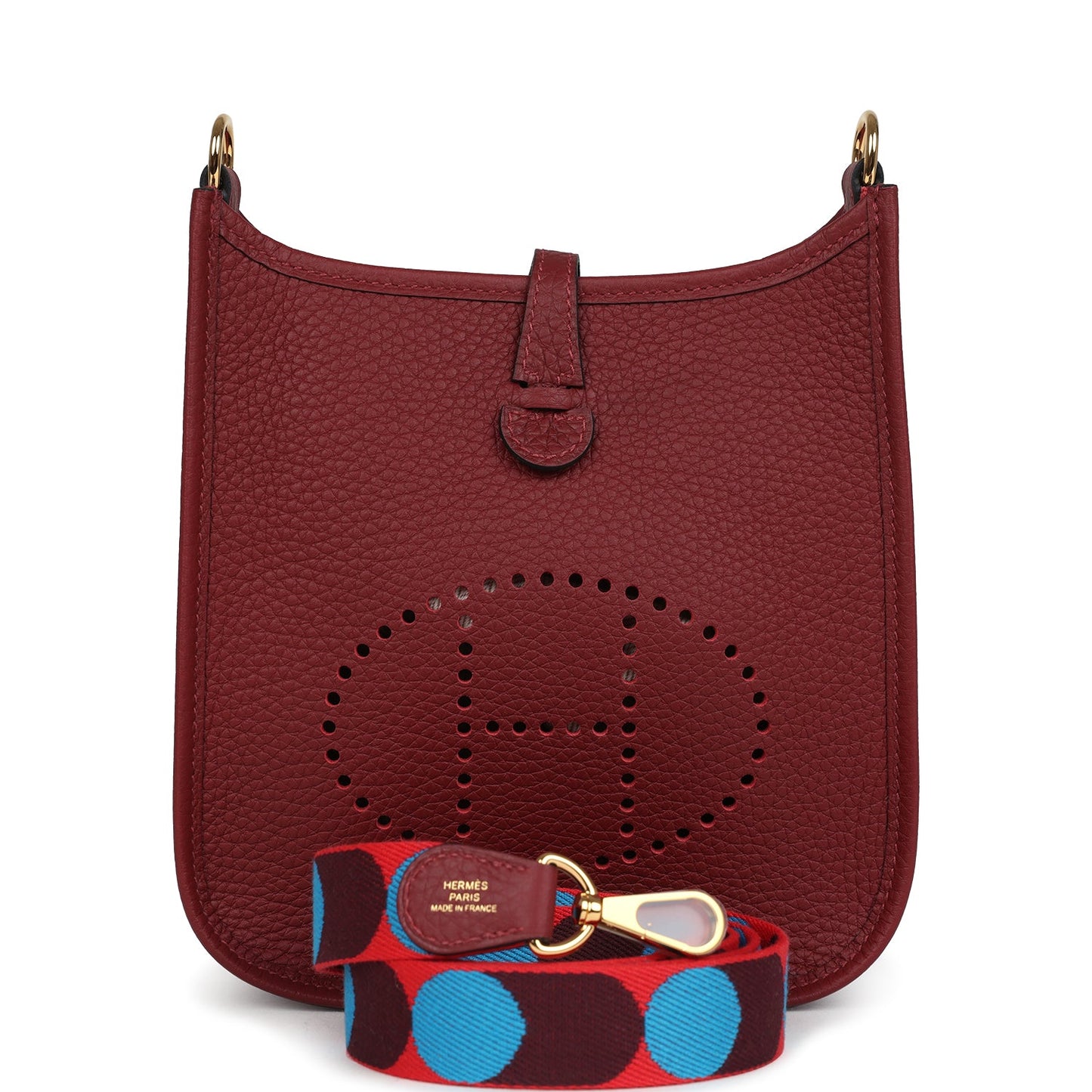 Hermes Evelyne TPM Rouge H Clemence Gold Hardware