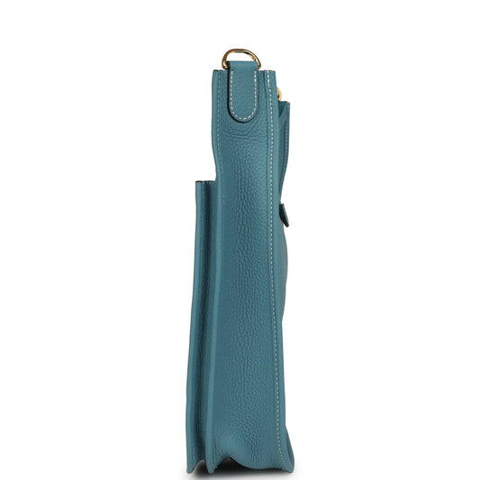 Hermes Evelyne III PM Blue Jean Clemence Gold Hardware