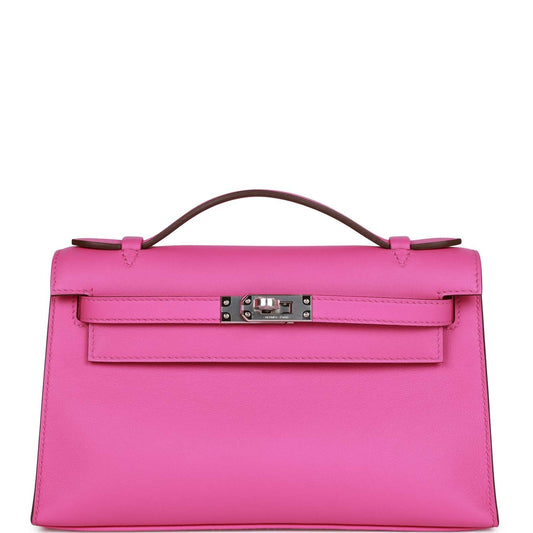 Hermes Kelly Pochette Magnolia Swift Palladium Hardware