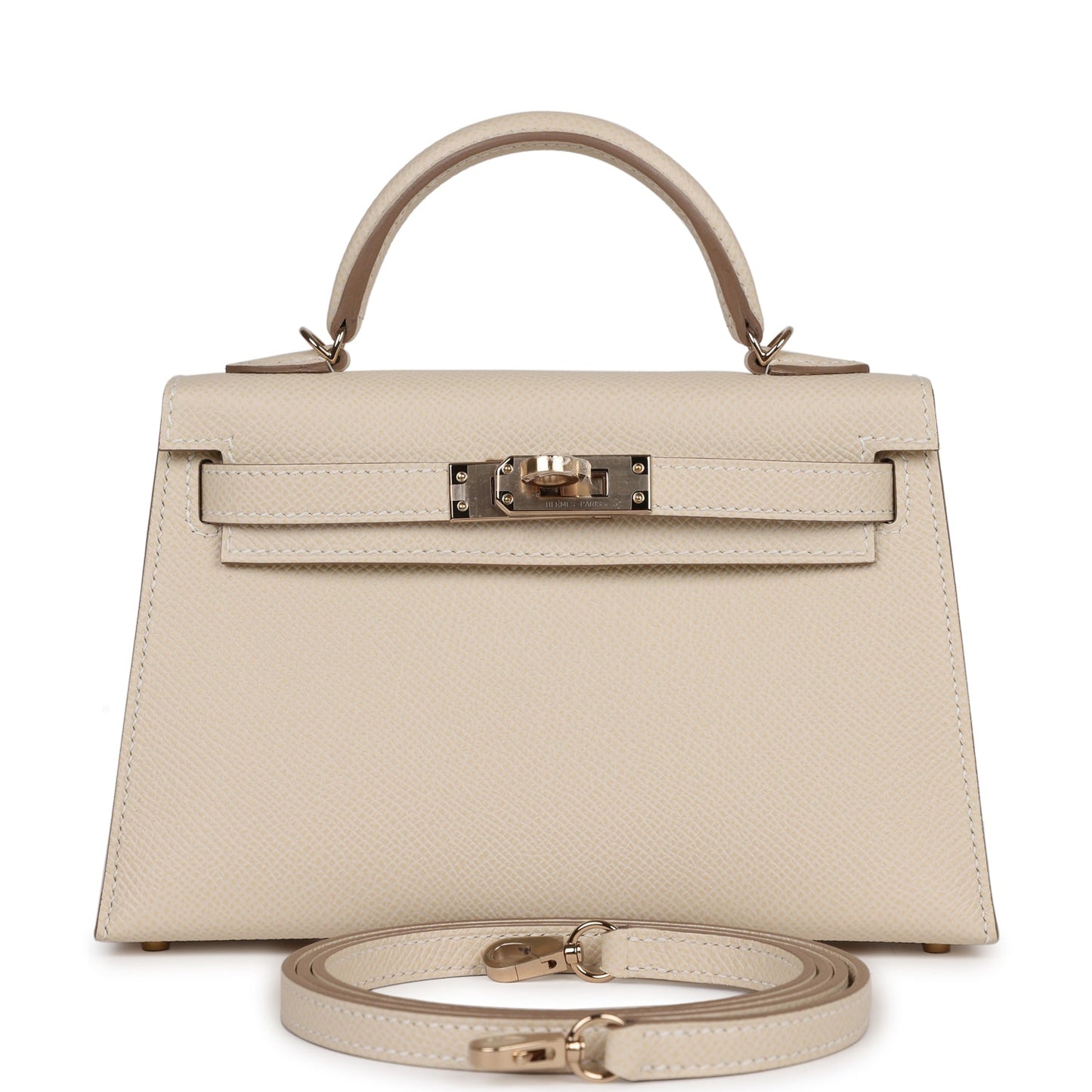 Hermes Kelly 20 Sellier Craie Verso Epsom Permabrass Hardware