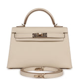 Hermes Kelly 20 Sellier Craie Verso Epsom Permabrass Hardware
