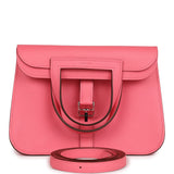 Hermes Mini Halzan Rose Azalee Swift Palladium Hardware