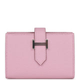 Hermes Bearn Compact Wallet Mauve Sylvestre Epsom Palladium Hardware