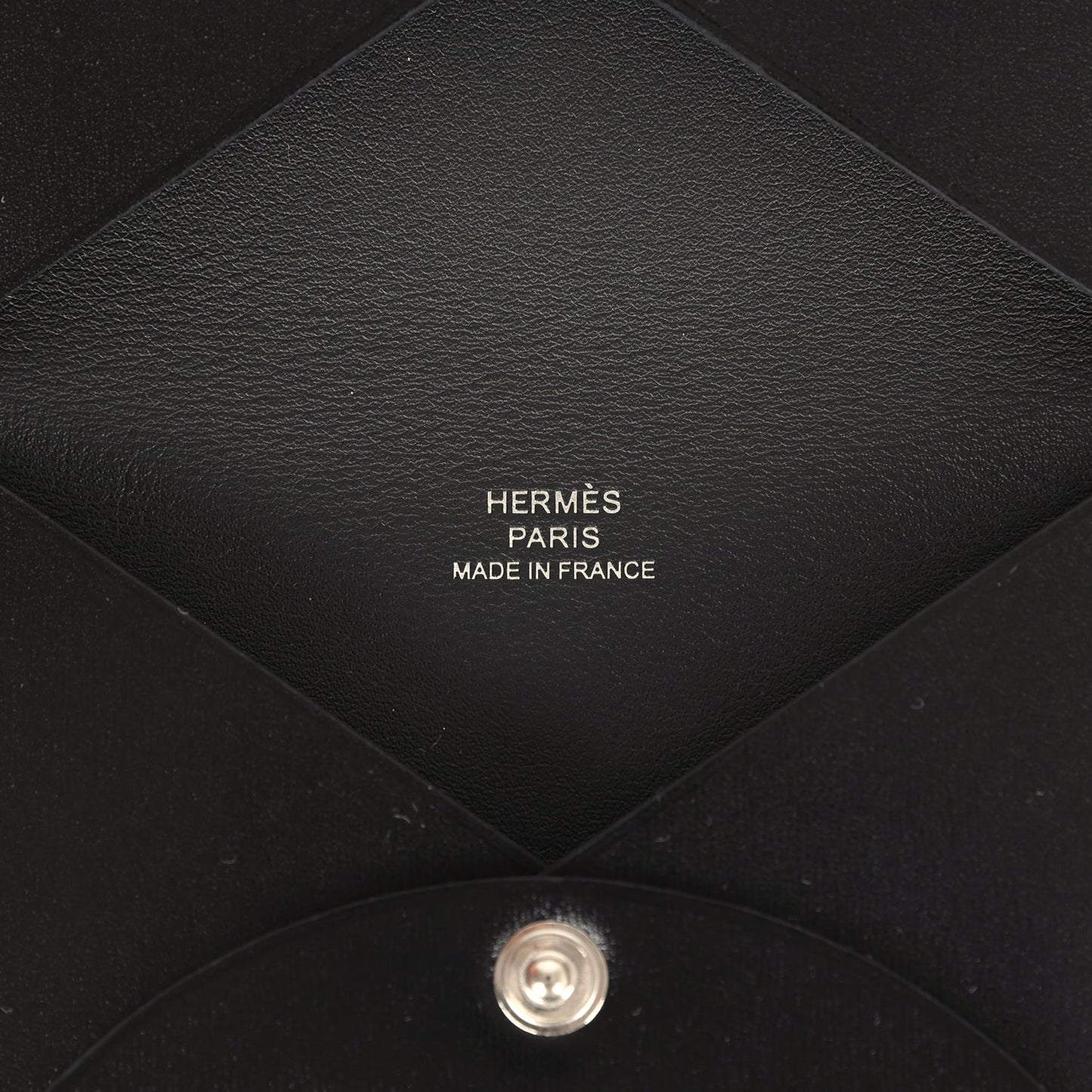 Hermes Calvi Card Holder Black Box Palladium Hardware
