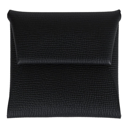 Hermes Bastia Change Purse Black Epsom Palladium Hardware