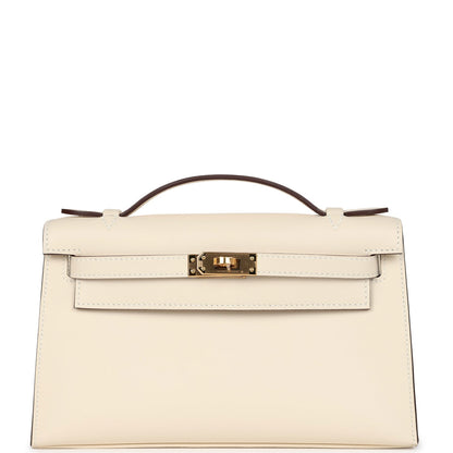 Hermes Kelly Pochette Nata Swift Gold Hardware