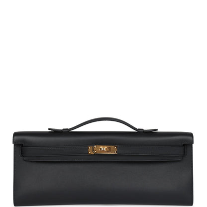 Hermes Kelly Cut Black Swift Gold Hardware