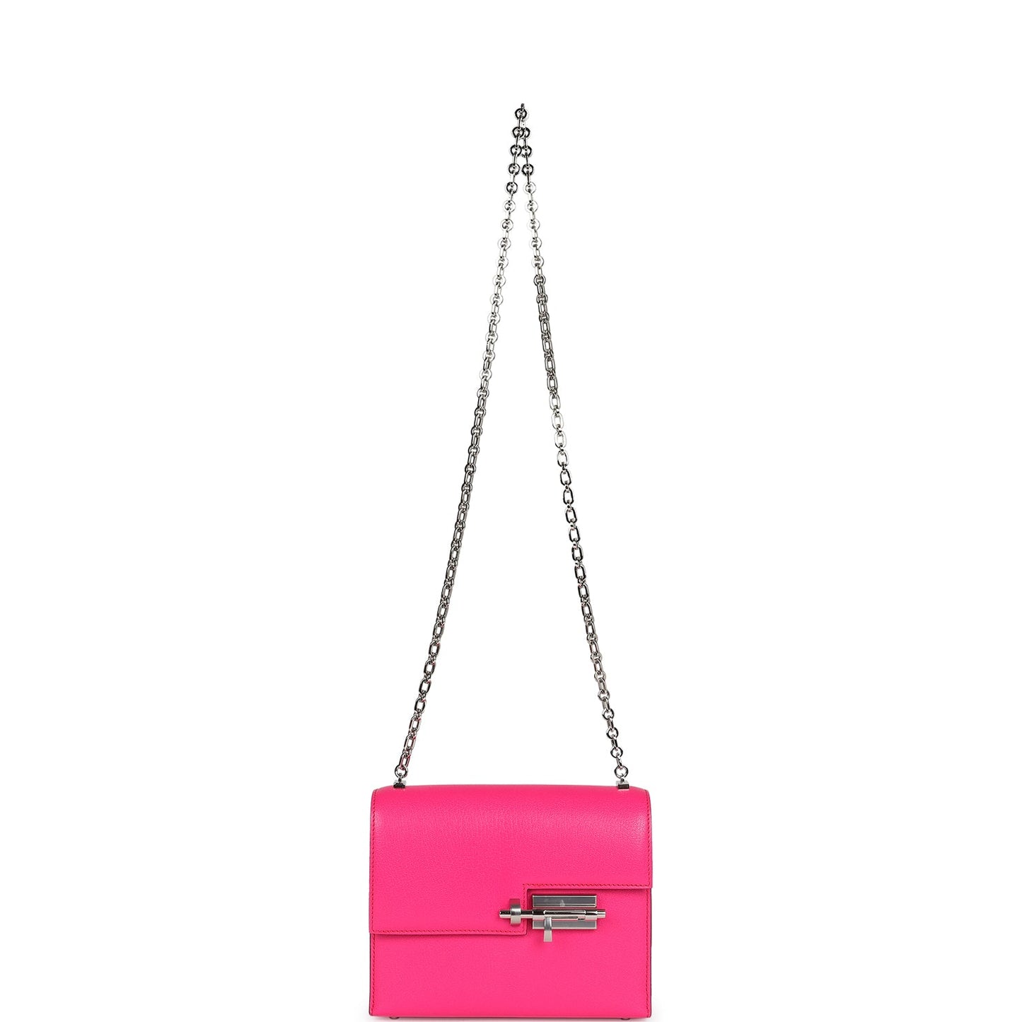 Pre-owned Hermes Mini Verrou Chaine Bag Rose Pop Chevre Chamkila Palladium Hardware